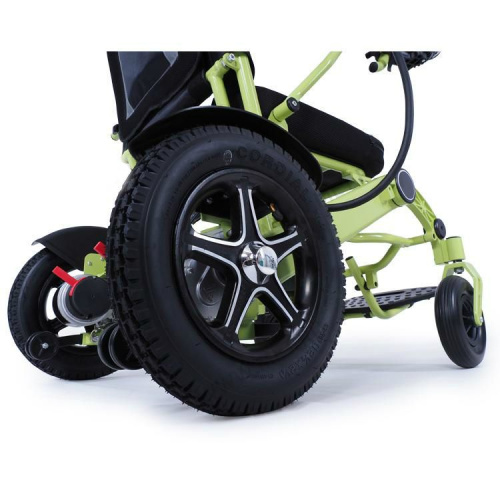 Кресло-коляска электр. MET Compact 35 (17290) цвет рамы зеленый, 2 АКБ фото 5