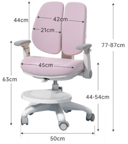 Кресло FALTO KIDS MAX DUO-P, ППУ латекс, спинка корсет, подножка, подлокотник 3D, обивка РОЗОВЫЙ фото 3