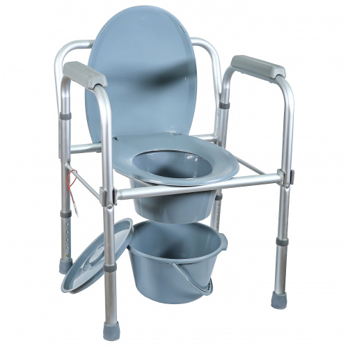 Кресло-туалет Amrus AMCB6808 облегчённое со спинкой, регулируемое по высоте