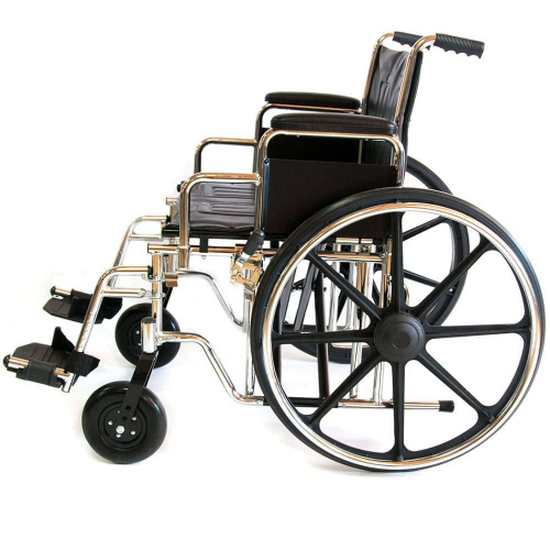 Мега Оптим Кресло-коляска механическая 711AE (56см) (кож.зам) колеса литые