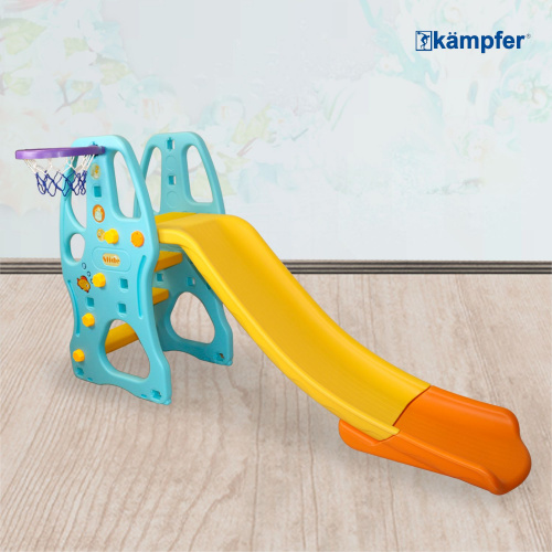 Пластиковая горка с баскетбольным кольцом Kampfer Amber Slide (голубой/желтый) фото 7