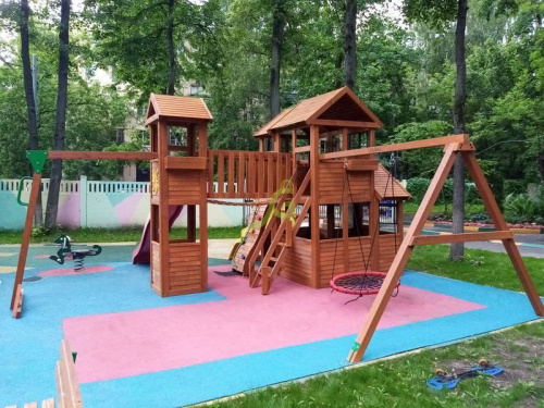 Детская деревянная площадка IgraGrad Клубный домик Макси с трубой фото 15
