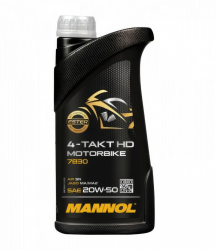 7830 MANNOL 4-TAKT MOTORBIKE HD 20W-50 1 л. Синтетическое моторное масло для 4Т двигателей 20W50