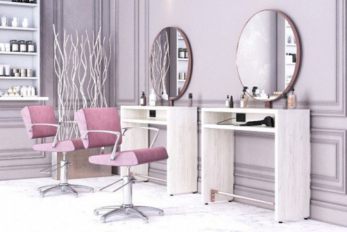 Зеркало парикмахерское Crocus Duo (Орех Селект + Черный металл) Karat фото 3