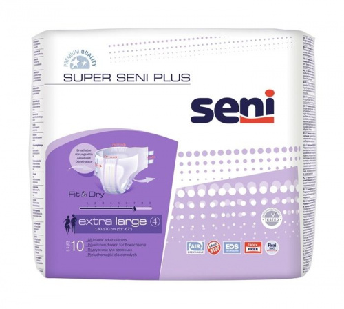 Подгузники для взрослых SUPER SENI PLUS Extra Large по 10 шт. (SE-094-XL10-A02)