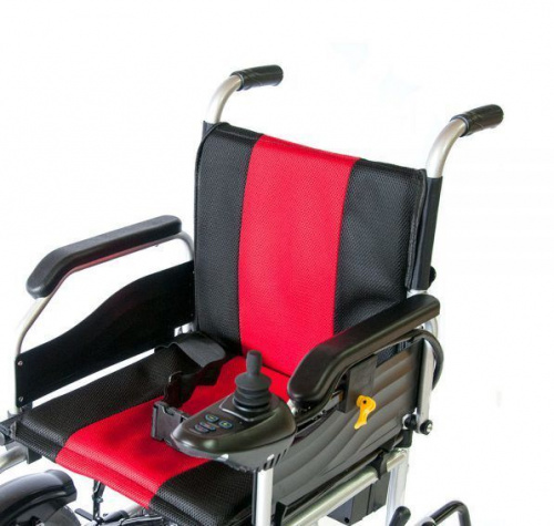 Прокат Кресло-коляска Мега-Оптим PR110 A-46 с электроприводом (сине-черная) фото 9