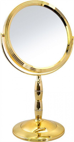Зеркало косметическое Weisen B7"8088 G10/ Gold наст кругл 2-стор 10-кр.ув.18 см