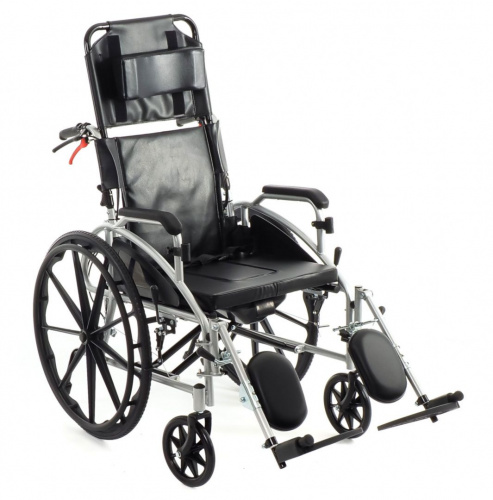Кресло-коляска механическая MK-620 (46 см)/FS619GC (18544/17319) с сан/устр. и тормоза для сопровожд