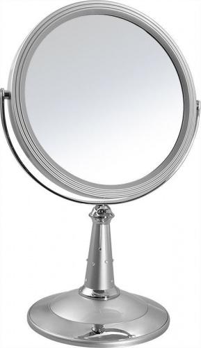 Зеркало косметическое Weisen B7"809 S3/C Silver наст кругл 2-стор 5-кр.ув.18 см с крист