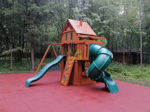 Детская деревянная площадка IgraGrad Premium Шато 2 с трубой (домик) фото 5