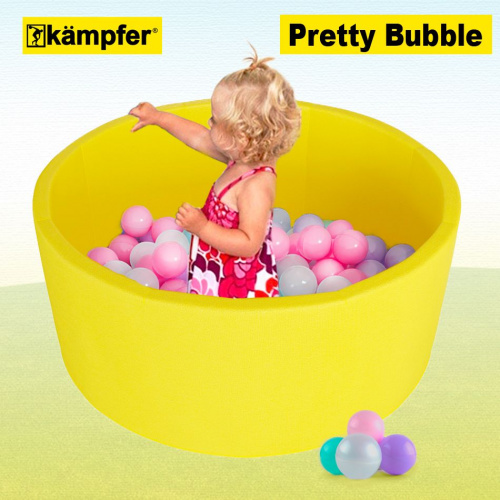 Детский сухой бассейн Kampfer Pretty Bubble (Желтый + 200 шаров розовый/мятный/жемчужный/сиреневый) фото 7