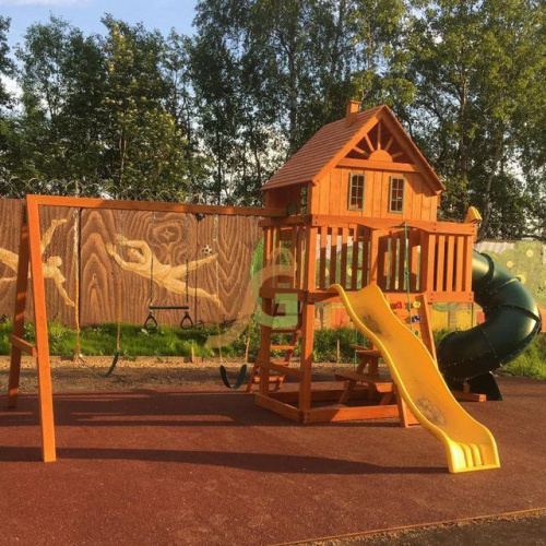 Детская деревянная площадка IgraGrad Premium Шато с трубой (домик) фото 9