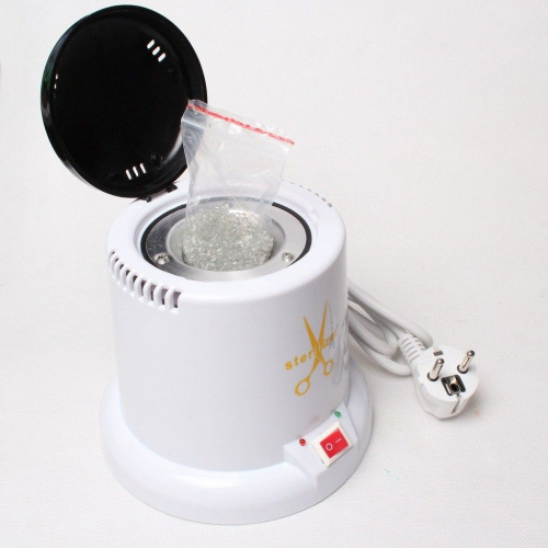 Стерилизатор гласперленовый для для маникюрных инструментов (шариковый), цвет белый фото 3
