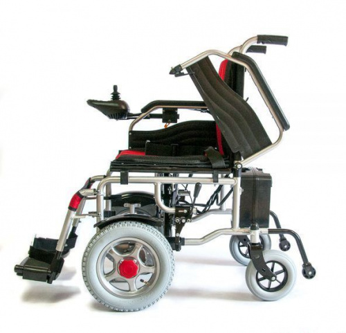 Прокат Кресло-коляска Мега-Оптим PR110 A-46 с электроприводом (сине-черная) фото 17