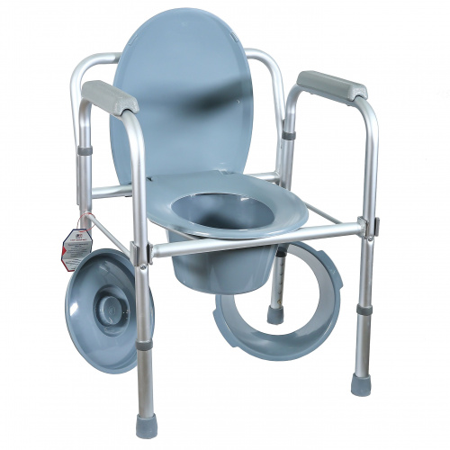 Кресло-туалет Amrus AMCB6808 облегчённое со спинкой, регулируемое по высоте фото 3