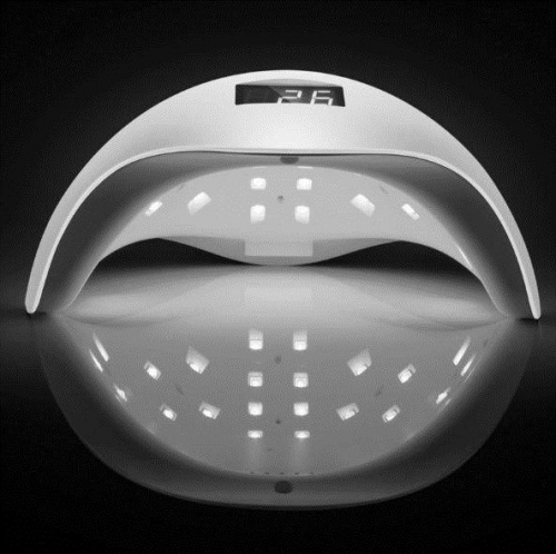 Гибридная лампа для сушки ногтей УФ LED SUNUV SUN5 48W белая фото 5