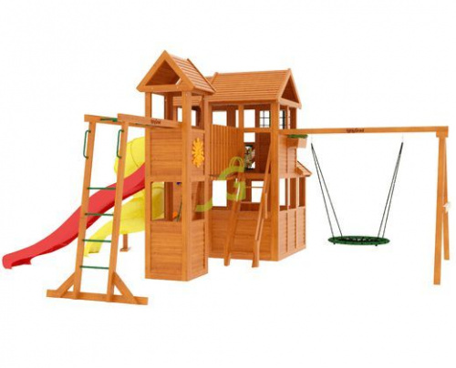 Детская деревянная площадка IgraGrad Клубный домик Макси с трубой фото 3