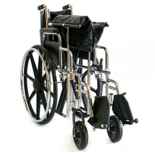 Мега Оптим Кресло-коляска механическая 711AE (61см) (кож.зам) колеса литые фото 7