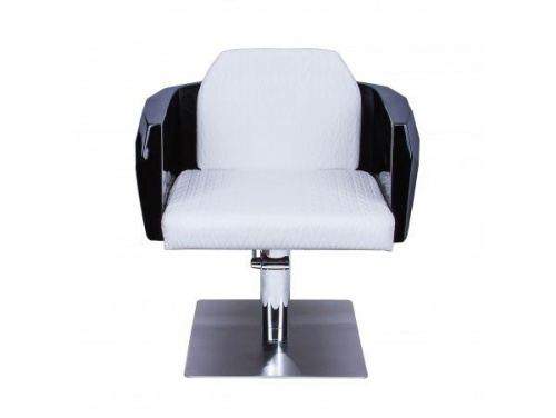 Кресло парикмахерское F-595.Эксклюзивная модель. Белый цвет обивки. Основание гидравлика. фото 2