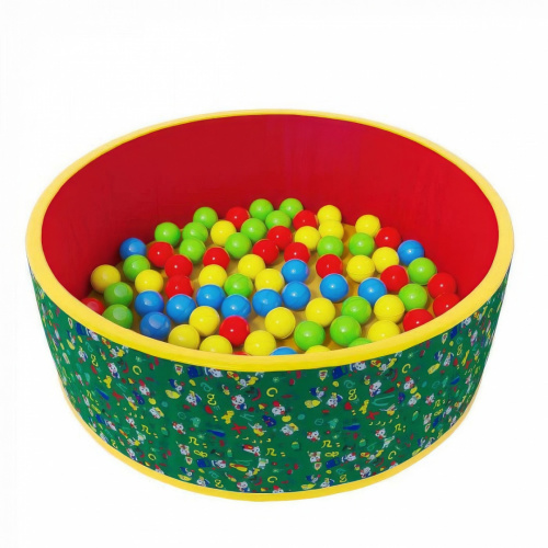 Сухой бассейн «Веселая поляна» ДМФ-МК-02.51.02 100 шариков (зеленый/красный)
