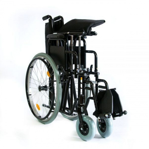 Кресло-коляска механическая 711AE (61см) (ткань) колеса пневмо фото 2