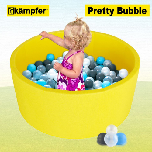Детский сухой бассейн Kampfer Pretty Bubble (Желтый + 200 шаров розовый/мятный/жемчужный/сиреневый) фото 3