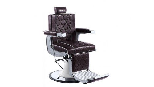 Кресло Мужское парикмахерское Barber F-9139A. Чёрный цвет обивки. Откидная спинка.