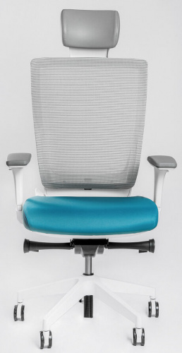 Кресло FALTO TRIUM TRI 11WALM/GY-BL (Каркас белый, спинка серая, сидение синее) фото 8