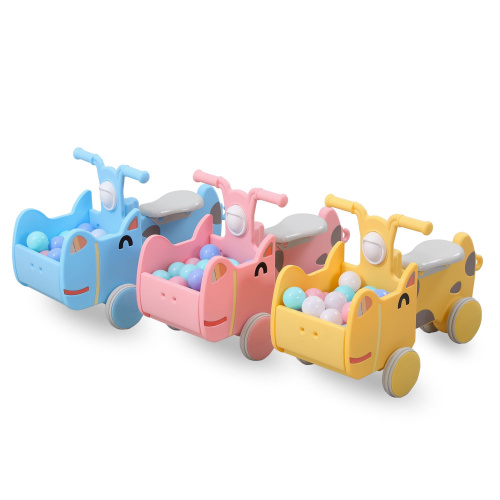 Машинка - каталка для детей с корзиной для игрушек UNIX Kids Hippo с ручками, для дома и улицы, беговел, от 1 года, до 40 кг, 31х68x26 см, голубой фото 11
