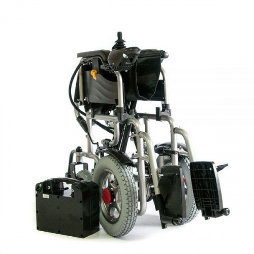 Прокат Кресло-коляска Мега-Оптим PR110 A-46 с электроприводом (сине-черная) фото 15