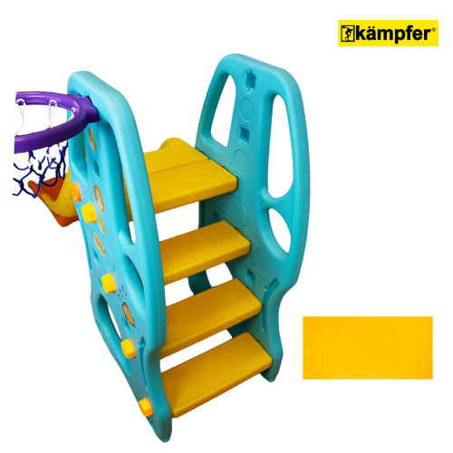 Пластиковая горка с баскетбольным кольцом Kampfer Amber Slide (голубой/желтый) фото 2