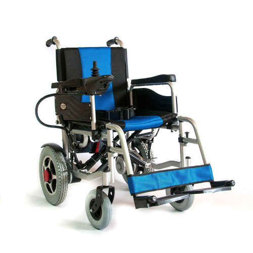 Прокат Кресло-коляска Мега-Оптим PR110 A-46 с электроприводом (сине-черная) фото 22