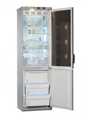 Холодильник комбинированный лабораторный ХЛ-340-1 "POZIS" (тонированное стекло/металл)
