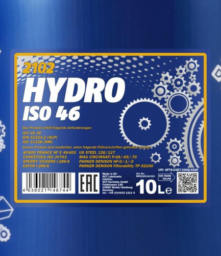 2102 MANNOL HYDRO ISO 46 10 л. Гидравлическое масло фото 2