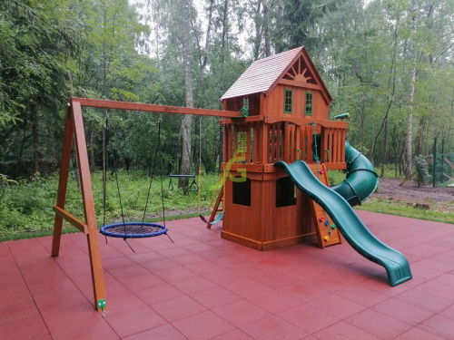 Детская деревянная площадка IgraGrad Premium Шато 2 с трубой (домик) фото 4