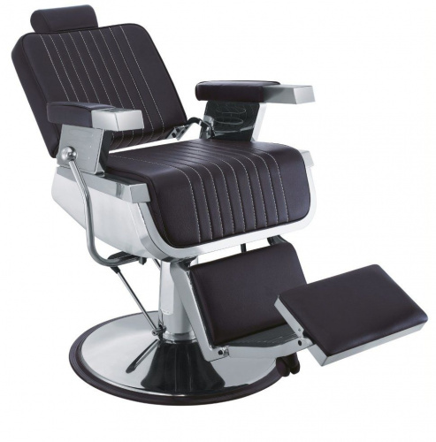 Кресло Мужское парикмахерское Barber F-9130. Чёрный цвет обивки. Откидная спинка.