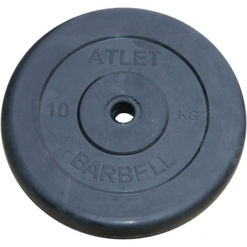 Диск обрезиненный чёрного цвета 31 мм Atlet MB-AtletB31-10