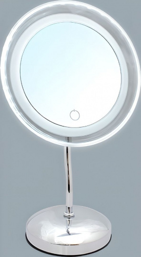 Зеркало косметическое Weisen ES23T3SACH-SCL настольное 1-стор 5-кр.ув 23 см с LED-подсветкой 4 АА бат автом выкл