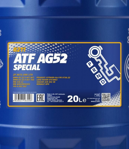 8211 MANNOL ATF AG52 20 л. Синтетическая трансмиссионная жидкость фото 2