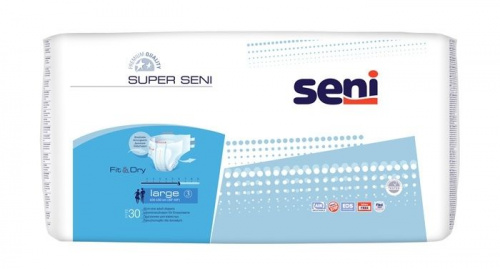 Подгузники для взрослых SUPER SENI Large по 30 шт. (SE-094-LA30-JA1)