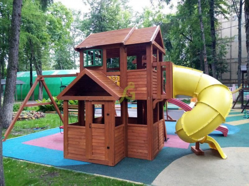 Детская деревянная площадка IgraGrad Клубный домик Макси с трубой фото 5