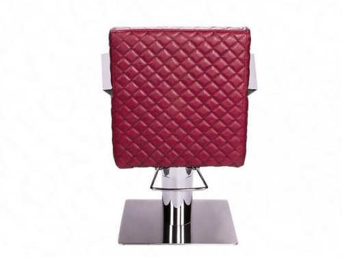 Кресло парикмахерское F-624, бордовый цвет обивки. Основание гидравлика, хром. фото 2