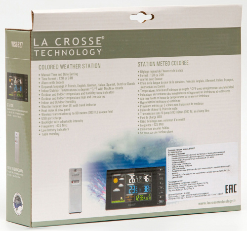 Метеостанция La Crosse WS6827 с цветным экраном и USB-портом фото 3