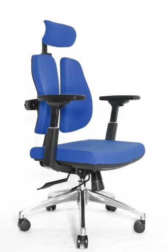 Кресло FALTO-ORTO-ALPHA AM-02A (Черн каркас / обивка ткань DARK BLUE LM-07)