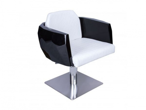 Кресло парикмахерское F-595.Эксклюзивная модель. Белый цвет обивки. Основание гидравлика.