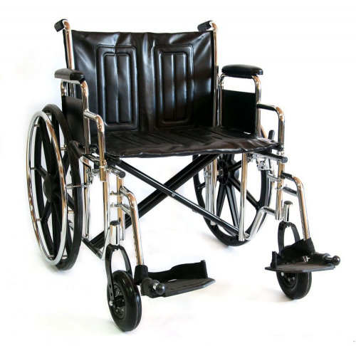 Мега Оптим Кресло-коляска механическая 711AE (61см) (кож.зам) колеса литые
