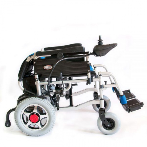 Прокат Кресло-коляска Мега-Оптим PR110 A-46 с электроприводом (сине-черная) фото 19